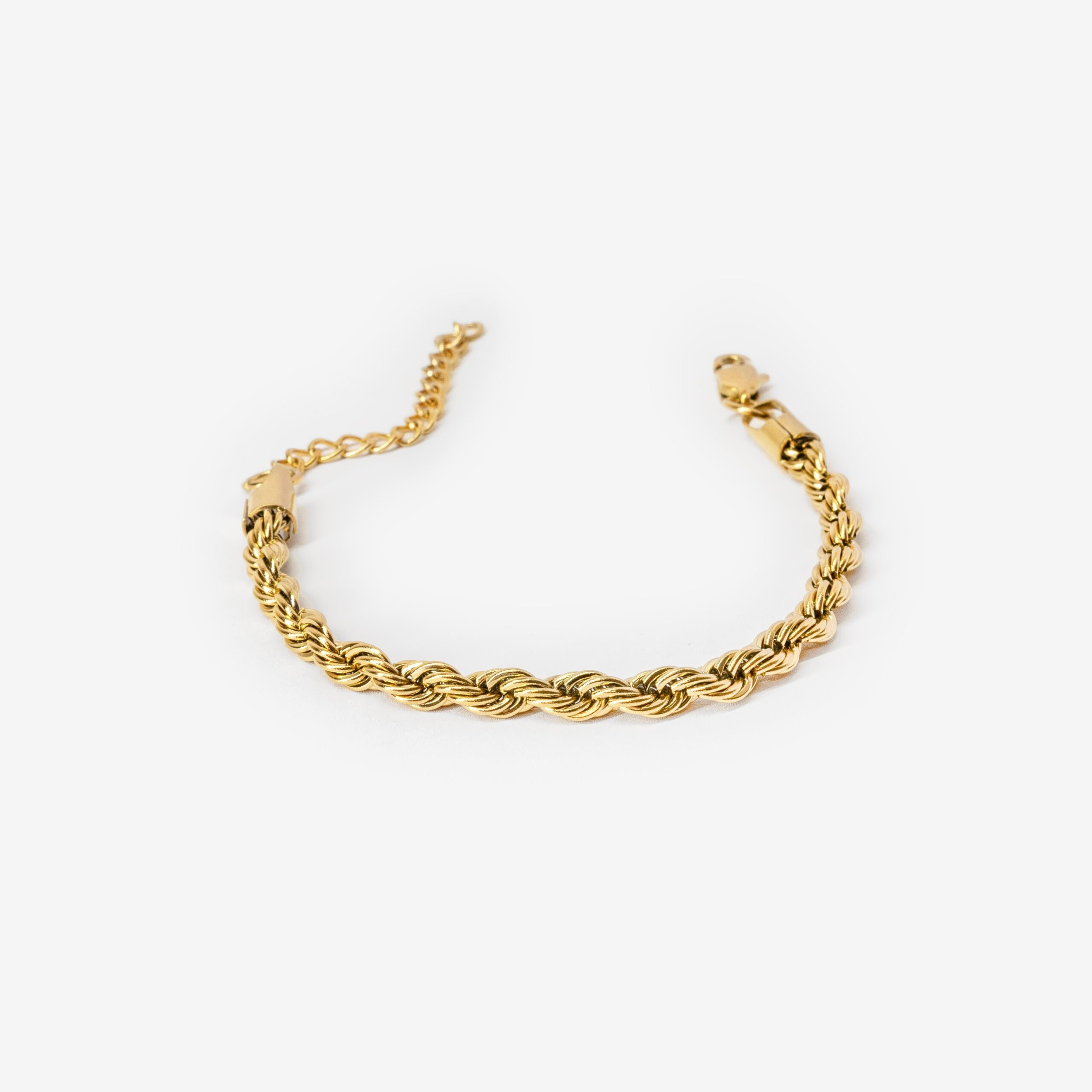 18k-gold-plated-stainless-steel-essential-rope-chain-bracelet-salaam-gallery 18k gold plated stainless steel essential rope chain bracelet by Salaam Gallery, elegant and affordable jewelry