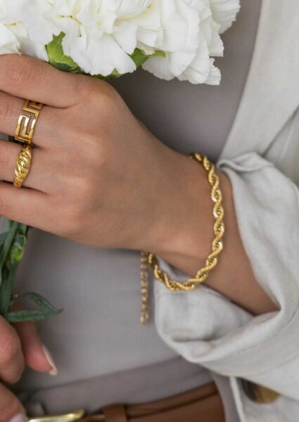 18k gold plated stainless steel rings by Salaam Gallery, elegant and affordable jewelry