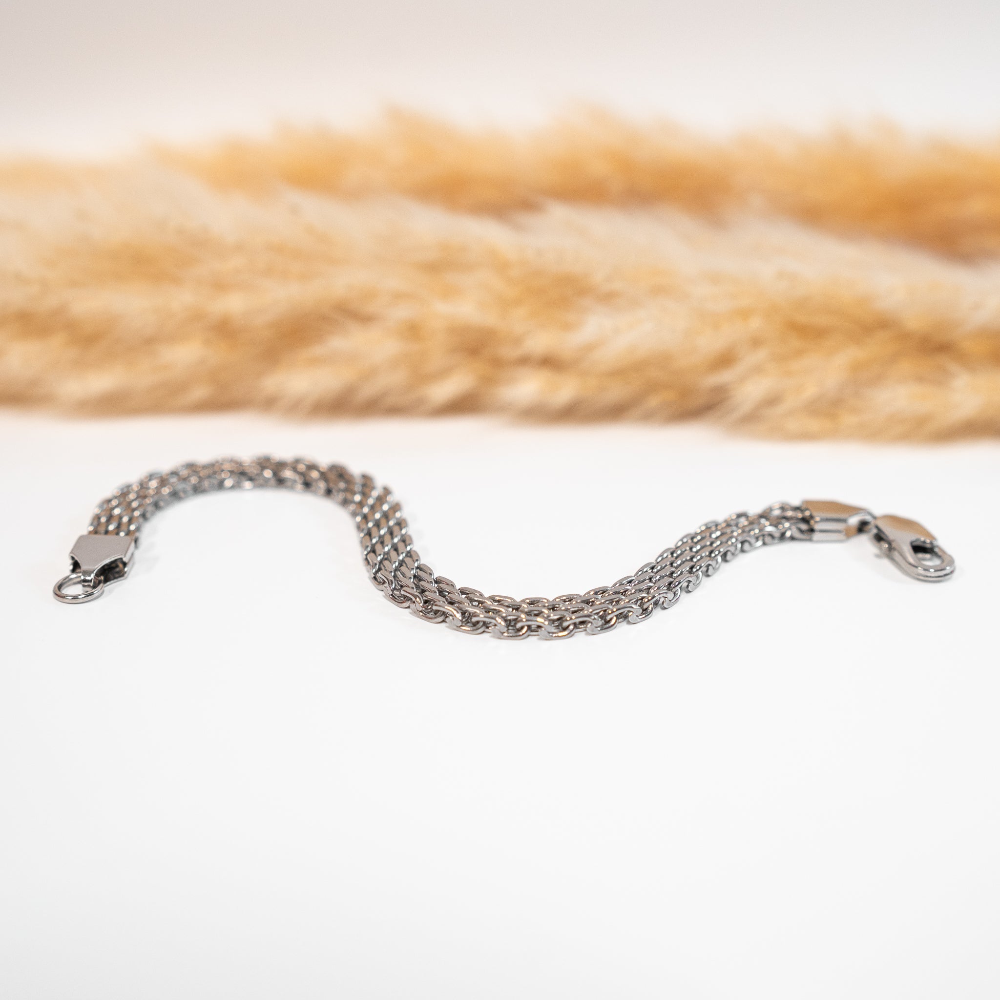 Silver stainless steel nile bracelet by Salaam Gallery, elegant and affordable jewelry