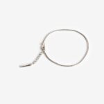 silver stainless steel minimal snake chain bracelet by Salaam Gallery, elegant and affordable jewelry