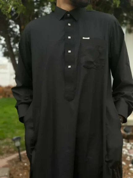 Qatari Thobe (AL SAHARA Brand) - Black
