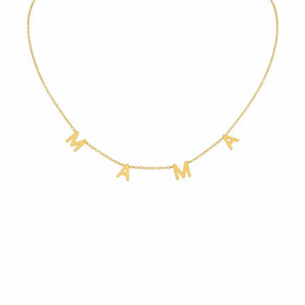 14K Gold “MAMA” Spaced Letter Necklace