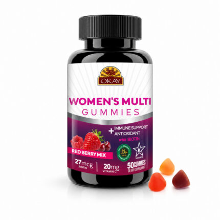 OKAY Gummies Women's Multi 50 Count Red Berry Mix Flavor