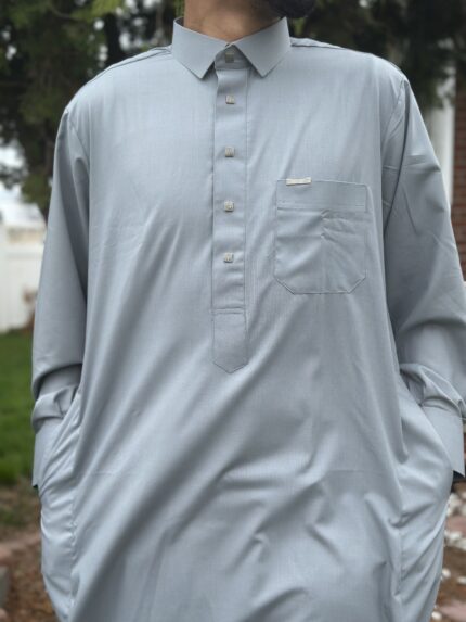 Qatari Thobe (Al Sahara Brand) - Light Grey