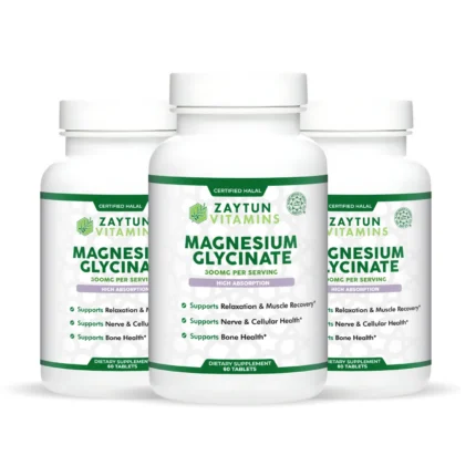 Halal Magnesium Glycinate Tablets (3-Pack)