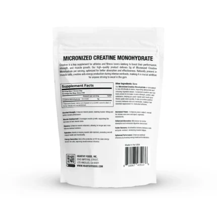 Creatine Monohydrate Micronized Powder 500G - 100 Servings, 5000mg Per Serving (5g) - 17.9 Oz - UNFLAVORED BACK