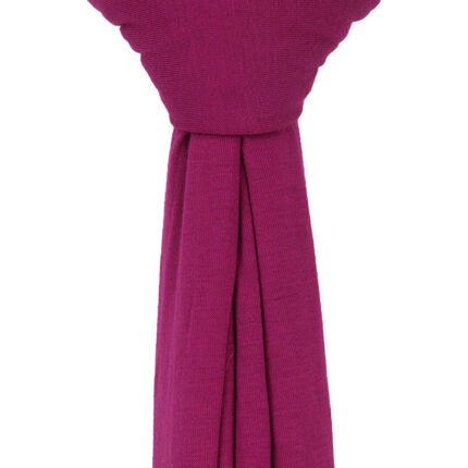 Close-up of the ultra-soft, stretchable fuchsia premium jersey hijab fabric showing its breathable and thick, non-transparent texture.