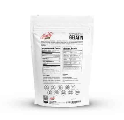 Back side of Grass-Fed Gelatin Powder - Unflavored Certified Halal