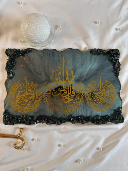 3 Quls calligraphy on resin art table display