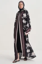 Azelina black floss abaya by Tülin Moda