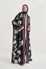 Azelina black modest abaya, one size, 140 cm long