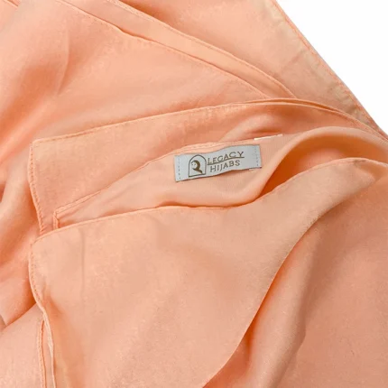 Glam apricot velvet satin hijab by Legacy Hijabs