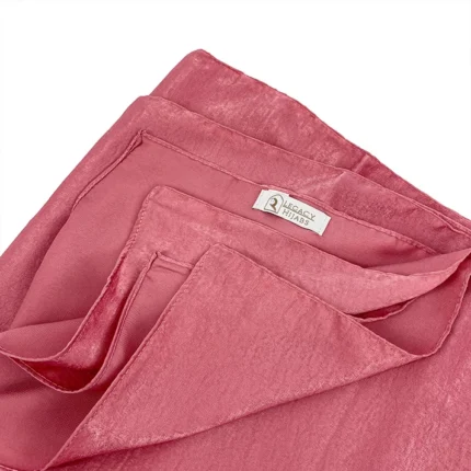 Glam dusty pink velvet satin hijab by Legacy Hijabs