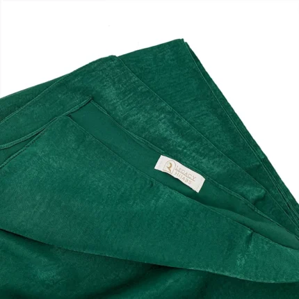 Glam emerald green velvet satin hijab by Legacy Hijabs