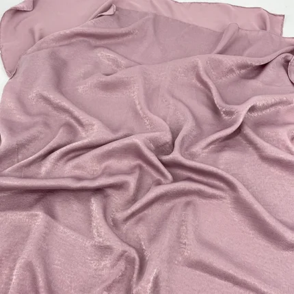 Lavender velvet satin hijab with a soft, light-catching sheen