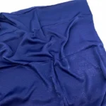 Navy blue velvet satin hijab with a soft, light-catching sheen