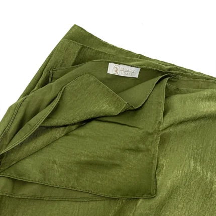 Glam olive green velvet satin hijab by Legacy Hijabs