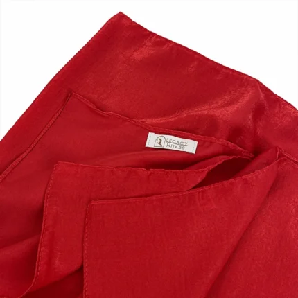 Glam rose red velvet satin hijab by Legacy Hijabs