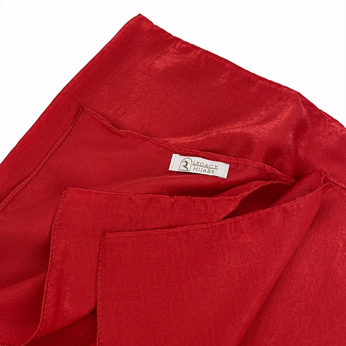 Glam rose red velvet satin hijab by Legacy Hijabs