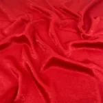 Rose red velvet satin hijab with a soft, light-catching sheen