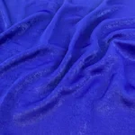 Sapphire blue velvet satin hijab with a soft, light-catching sheen