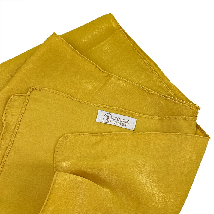 Glam sunflower yellow velvet satin hijab by Legacy Hijabs
