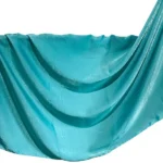 Turquoise blue velvet satin hijab scarf, 71 x 28 inches, by Legacy Hijabs