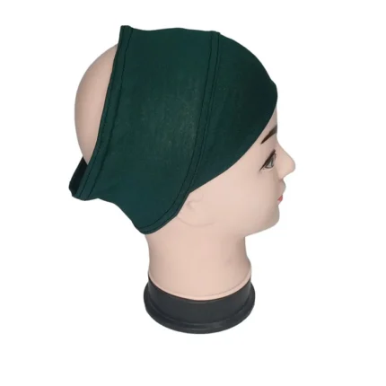 Emerald D-band underscarf in stretchy cotton jersey with band trim by Hijabunisa by AKH