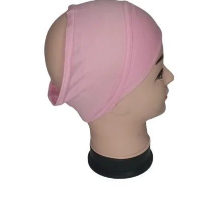 Light pink D-band underscarf in stretchy cotton jersey by Hijabunisa by AKH