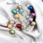 Assorted pearl brooch hijab pins with double pearl heads by Hijabunisa by AKH