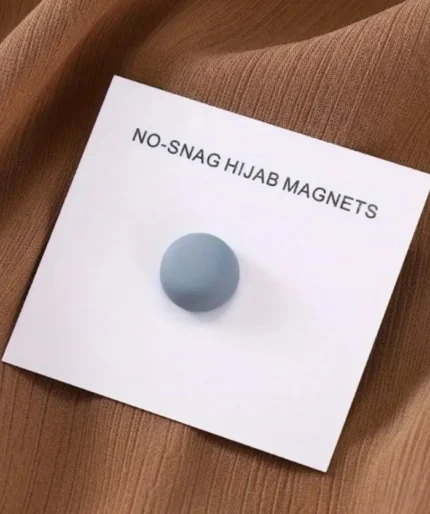 Pair of matte gray round hijab magnets, about 1 cm, by Hijabunisa by AKH