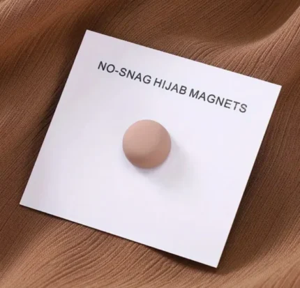 Pair of matte nude round hijab magnets, about 1 cm, by Hijabunisa by AKH