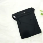 Black Saudi niqab, double layer, about 16 inches long with a 2 inch head band