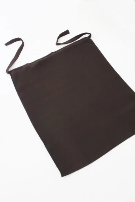Brown tie back half niqab in soft chiffon with adjustable straps by Hijabunisa by AKH