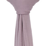 Close-up of the ultra-soft, stretchable lavender premium jersey hijab fabric showing its breathable and thick, non-transparent texture.