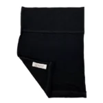 Black wide front hijab undercap in stretchy cotton jersey, 10 x 10 inches