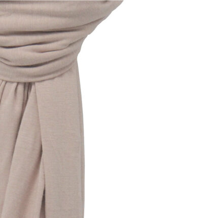 Close-up of the ultra-soft, stretchable pebble premium jersey hijab fabric showing its breathable and thick, non-transparent texture.