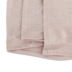 Neatly folded pebble premium jersey hijab on a flat surface, showcasing its versatile light greyish-taupe tone and medium-weight fabric.