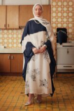 Lightweight cream kaftan to wear over dresses