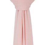 Close-up of the ultra-soft, stretchable pink premium jersey hijab fabric showing its breathable and thick, non-transparent texture.